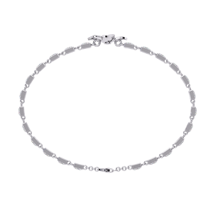 Elegant Minimal <b>Flower</b> 10k 14k White Gold Motif chain for Women | Lab Grown Round Cut Diamond Floral <b>Bracelet</b> in White Gold - Product Image 5