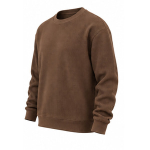 <b>Mens</b> Waffle Knit Sweatshirt Textured <b>Long</b> <b>Sleeve</b> Crewneck Casual Pullover Thermal <b>Top</b> Custom OEM Streetwear Manufacturer Factory - Product Image 3