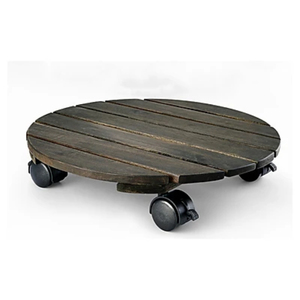 Chariot portable en bois de qualité supérieure plateau de caddie de plantes Design vintage roues verrouillables bureau à domicile centre commercial utilisation directe d'usine - Product Image 6