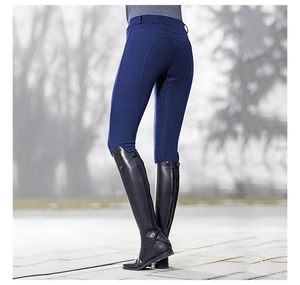 Pantalones de equitación para mujer, cintura alta, con cremallera, ajuste ceñido, transpirables, perforados, agarre completo en el asiento, lavables a máquina, poliéster - Product Image 5