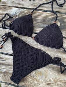 Conjunto de Bikini de Ganchillo Hecho a Mano - Traje de Baño de Algodón Blanco - Product Image 3