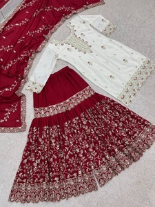 Traditional Indian <b>Wedding</b> Anarkali <b>Suit</b> With Embroidery Work Dupatta For <b>Women</b> Regular Fit From Samp Corporation - Product Image 6