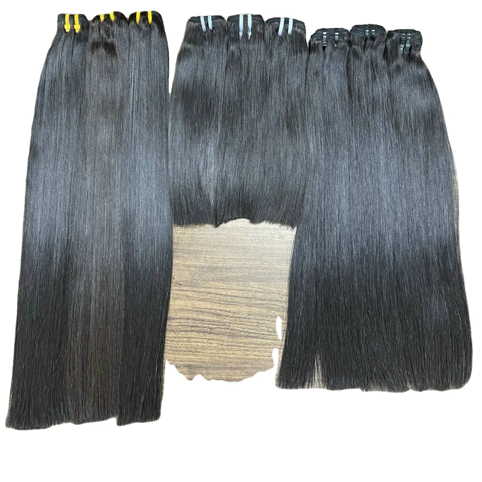 Best selling bone straight double drawn human hair cut directly from Vietnamese young girl with luxury hair