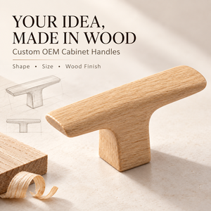 T-Shaped Wood Cabinet Handle Minimalist Design Durable Furniture Knob for Kitchen Cabinet Solid Wood Knob - Product Image 3