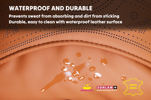 เบาะหนังออปป้าเบาะรถสีส้มกันน้ำได้หมอนรองคอรถยนต์ดีไซน์ปรับแต่งได้ - Product Image 6