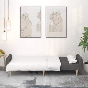 Canapé-lit à structure en bois gris foncé avec tissu en polyester et rembourrage en mousse - Product Image 3