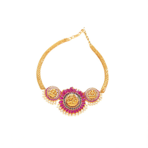 Fashion Jewelry Set One Gram Gold Laxmi Kemp Choker - Product Image 2
