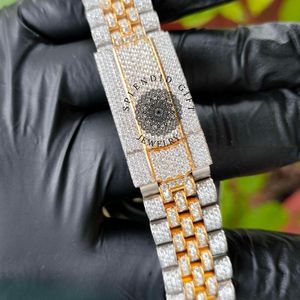 Splendid Diamond <b>Watch</b> Men Analog Quartz Luxury <b>Case</b> Roman Numeral Hidden Clasp 28mm Sapphire Crystal ETA Movement 10m Water - Product Image 4