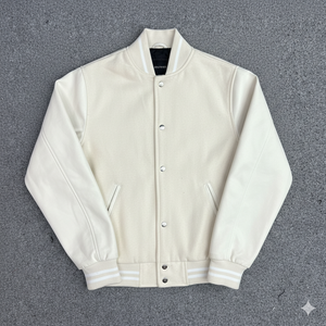 Veste d'hiver unisexe en cuir véritable, design unique à fort impact, broderie en laine et soie, fermeture boutonnée, face réversible - Product Image 5