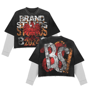 Custom Logo DTG Print Double Sleeve <b>Shirt</b> Vintage <b>Shirt</b> 100% Cotton 300gsm Oversize <b>Thermal</b> Long Sleeve Streetwear <b>Shirt</b> - Product Image 6