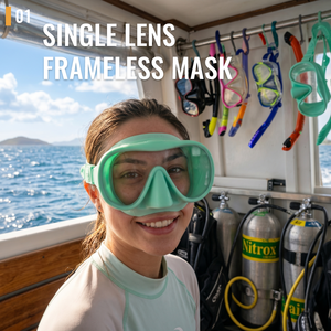 Máscara de Buceo sin Marco 2026, Equipo de Snorkel de Bajo Volumen, Silicona Mate, Múltiples Colores, Logotipo Personalizado, OEM, ODM, Venta al Por Mayor - Product Image 2