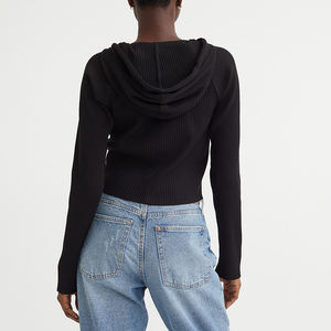 Sudadera Corta con Capucha para Mujer, Diseño de Paneles, Moda, Cuello con Capucha, Tops Cortos para Mujer - Product Image 5