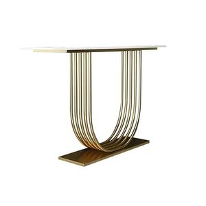 Mesa Consola Moderna de Metal, Mesa de Entrada Contemporánea con Base Curva en Forma de U para Sala de Estar, Pasillo, Decoración del Hogar - Product Image 3