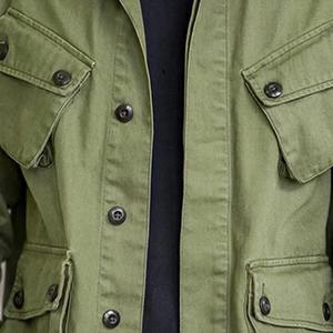 Men's 100% Cotton Vintage Multi-Pocket Safari <b>Jacket</b> Casual <b>Worker</b> Street Wear with Button Decoration for Autumn Canvas Fabric - Product Image 5