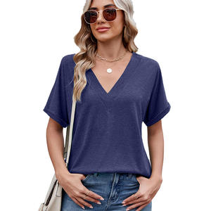 T-shirt court à manches courtes en coton et élasthanne 240 g/m², finition délavée vintage, col rond, pour femme, style Hot Girl, uni - Product Image 3