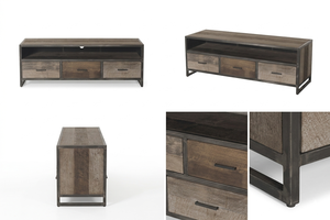 Consola para TV Alben con Puerta Corredera de Ratán, Estilo Escandinavo, Acabado Natural Ecológico para Sala de Estar, Dormitorio o Resort - Product Image 6