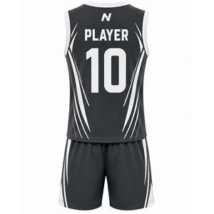 Custom Charcoal Grey Basketball Uniform Set OEM ODM Sublimation Jersey Shorts Team Sportswear Manufacturer - Product Image 1