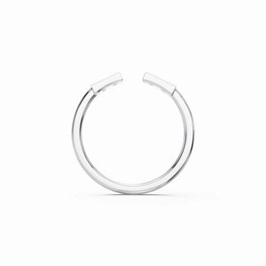 14K White Gold Lab Grown Diamond Square <b>Open</b> Cuff <b>Ring</b> IGI Certified Adjustable <b>Ring</b> - Product Image 2