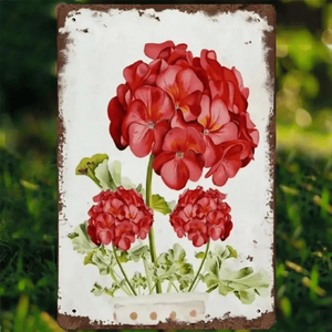Plaque Métallique Florale Geranium Vintage Élégante CIFbuy pour Bar, Bureau, Garage, TikTok – Service de Retrait Temu Disponible - Product Image 1