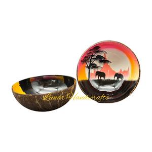 Tazón de coco de precio barato de laca artesanal de Vietnam de alta calidad hecho de cáscaras de coco crudas - Product Image 4