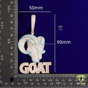 Collar de lujo con colgante en forma de animal estilo hip hop, con diamantes cultivados en laboratorio, brillante, para hombres y mujeres. - Product Image 2