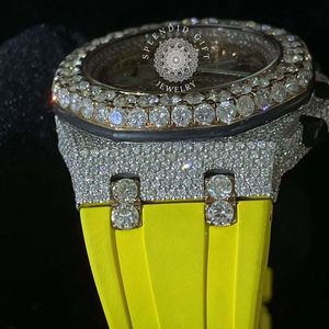 Splendid Gift Jewelry Montre à quartz analogique pour homme avec strass, boîtier rond, chronographe en cristal de saphir, luxe, 45 mm - Product Image 2
