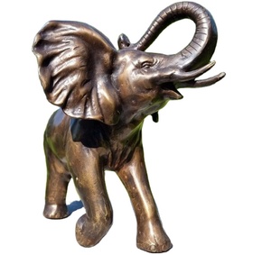 Escultura de Elefante Dorado de bronce de diseñador antiguo para decoración de jardín fabricante indio - Product Image 1