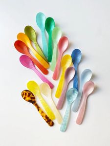 Cuillères à thé en résine faites à la main, thème ange, forme personnalisée, ensemble coloré, finition miroir, ustensiles décoratifs pour la maison, la cuisine et la table - Product Image 6