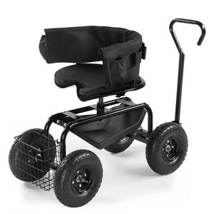 รถเข็นทำสวนพร้อมที่นั่งสบายและเก้าอี้หมุนได้ 360 องศาสำหรับปลูกต้นไม้ - Product Image 3