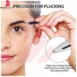 Pinzas de acero inoxidable de alta calidad para una depilación eficiente, perfectas para la rutina de belleza diaria, vienen con estuche de viaje. - Product Image 5