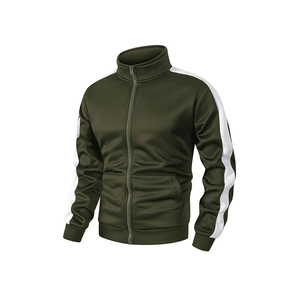 Mego Industry Herren Grauer 2-Teiliger Trainingsanzug Set Kapuzenjacke mit Reißverschluss Knöchellange Jogginghose Farbblockierung Lässig Atmungsaktiv - Product Image 1