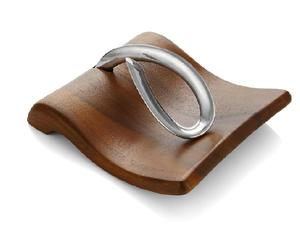 Porte-serviettes Breeze, plateau à serviettes pour fêtes, mariages et événements, en bois d'acacia et acier inoxydable, décoration de table - Product Image 1