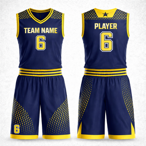 Ensemble d'uniformes de basketball personnalisés sublimés, maillot et short en polyester respirant, kit sportif d'équipe - Product Image 1