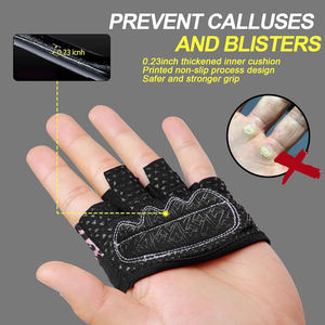 Guantes de fitness de medio dedo con soporte integrado para muñeca, ideales para levantamiento de pesas, peso muerto, culturismo y entrenamiento en el gimnasio. - Product Image 4