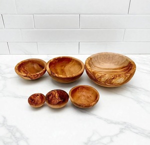 Juego de 6 Tazones de Madera de Olivo Hechos a Mano, Tazones Rústicos de Madera, Decoración Moderna para Cocina de Estilo Rústico, Regalo de Inauguración de Casa o Regalo para Chef - Product Image 2