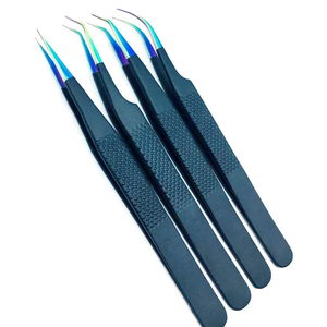 Ensemble de pinces à cils en acier inoxydable colorées, pinces à cils de précision antidérapantes pour une utilisation professionnelle en beauté - Product Image 3