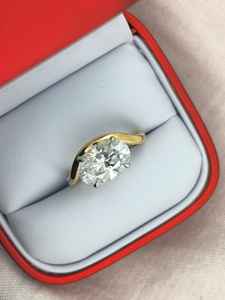 Anillo de Diamante Cultivado en Laboratorio con Corte Ovalado Personalizado, Oro Sólido de 14k, Certificado IGI, Color Blanco D, para Mujer y Hombre, Aniversario - Product Image 5