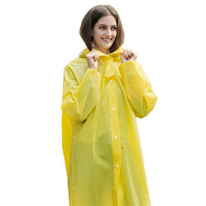 Veste de pluie transparente personnalisée pour femme, jaune, grande taille, broderie, respirante, séchage rapide, écologique, de haute qualité - Product Image 1