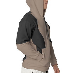 Sweat à capuche pour homme avec empiècements contrastants, en molleton épais de qualité supérieure, mélange de coton, style streetwear décontracté et polyvalent pour le quotidien - Product Image 6