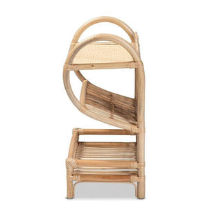 Estantería de Ratán Minimalista Moderna, Hecha a Mano con Material Natural, Estante de Almacenamiento con Arco Curvo Único, Mueble para Sala de Estar - Product Image 4