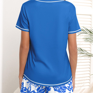 Comfortable Fabric <b>Twin</b> <b>Set</b> For Women Summer Short Sleeve Top And Matching Shorts <b>Twin</b> <b>Set</b> Ideal for Sleeping And Casual Use - Product Image 2