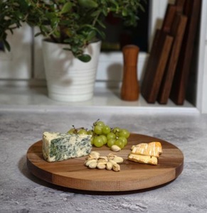 Bandeja giratoria de cocina de alta calidad, de madera de acacia, diseño redondo, Lazy Susan, de Blossom Craft India - Product Image 1