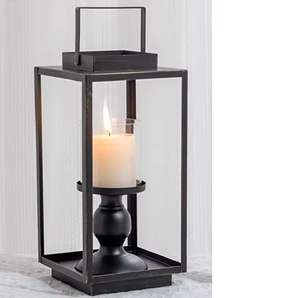 Ensemble de lanternes décoratives en métal noir pour bougies, lanternes suspendues, décoration de la maison, centre de table de mariage, ensemble cadeau - Product Image 3