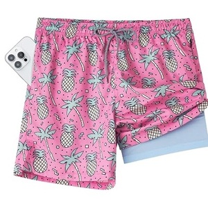 Pantalones Cortos Deportivos de Secado Rápido con Estampado de Hojas de Palma, Cintura con Cordón, para Yoga, Entrenamiento, Gimnasio y Running, en Tela de Poliéster - Product Image 6