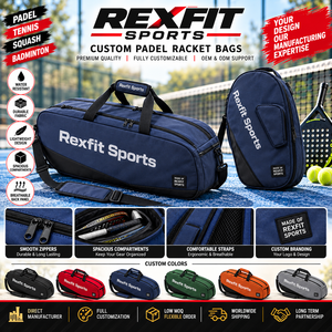 Sac de Rangement pour Raquette de Padel en Toile Rexfit avec Impression Graphique Personnalisée et Bandoulière pour l'Entraînement Sportif en Club - Product Image 2