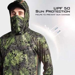 Camiseta de Pesca Personalizada para Hombre, 100% Poliéster, Manga Larga, Secado Rápido, Protección UV, con Capucha, Precio al por Mayor - Product Image 3