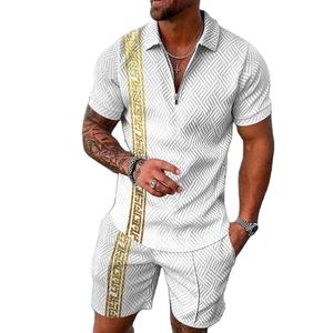 Ensemble short et t-shirt de sport à séchage rapide pour homme, tissé, pour la course à pied, la gym et le fitness, avec taille élastique - Product Image 1