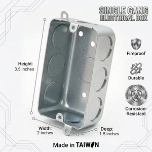 Caja de Conexiones de Acero Galvanizado Contractor's Choice con Aberturas de 1/2" y 3/4", Anticorrosión y Resistente al Fuego para Electricidad/Construcción - Product Image 1