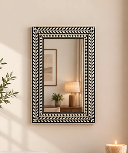 Espejo de Pared con Incrustaciones de Hueso, Hecho a Mano, Moderno y Ecológico, para Decoración del Hogar y Hoteles - Product Image 2
