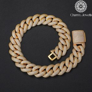 สร้อยคอผู้ชาย Charm Jewells ชุบทอง 14K ประดับโมอิสซาไนต์ทรงกลม ดีไซน์แบบเชื่อมต่อ สไตล์ฮิปฮอป รับรองโดย IGI เหมาะสำหรับงานปาร์ตี้ - Product Image 5